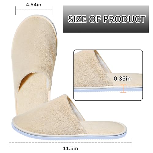 8 Pairs Velvet Guest Slippers - Washable & Reusable Indoor House Shoes