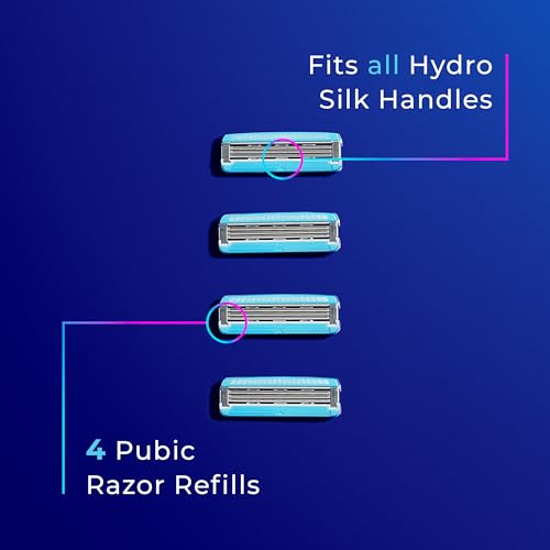 Schick Hydro Silk Ultimate Pubic Razor Refills for Women, 4-Count