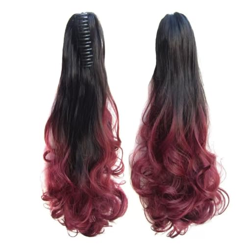 21" Curly Wavy Ponytail Extension with Claw Clip - Synthetic Hairpiece