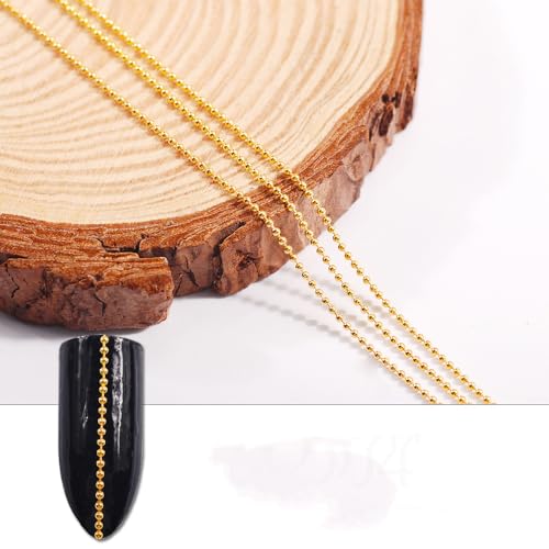 Gold Nail Art Chains - 4pcs 50cm Nail Charms & Decorations