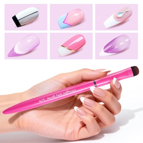 Kolinsky Sable French Tip Brush - Precision Nail Art Tool F14 Pink