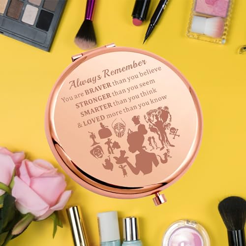 Frog Princess Inspirational Pocket Mirror - Stainless Steel Compact Gift