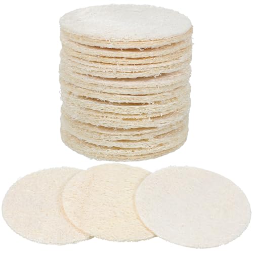Natural Loofah Facial Pads 25 Pcs Exfoliating Scrub Sponges for Daily Cleansing