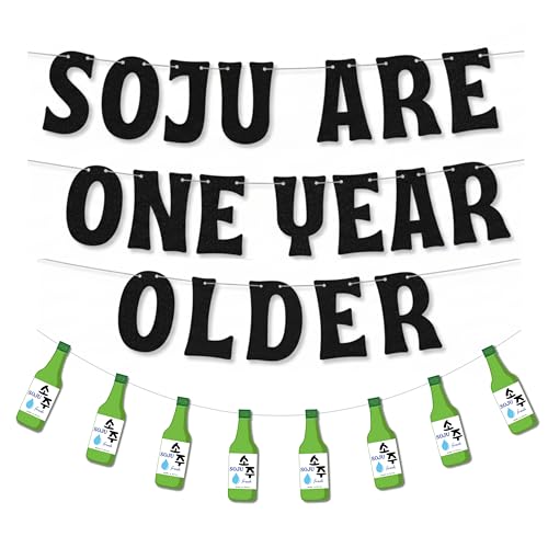 Soju Birthday Banner Decoration - Reusable 21st Party Decor