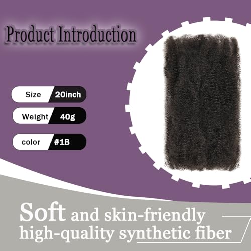 FYIMUYI Afro Kinky Bulk Hair for Micro Twists & Locs - 20 Inch, 4 Bundles