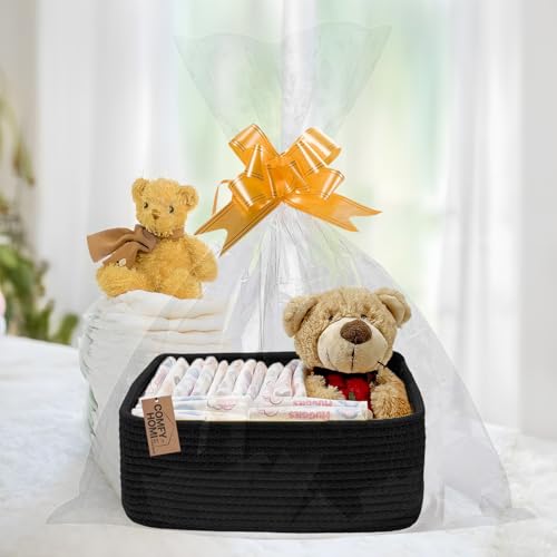 COMFY-HOMI Cotton Rope Storage Basket - 13" x 8.5" x 5.1" - Toy & Closet Organizer