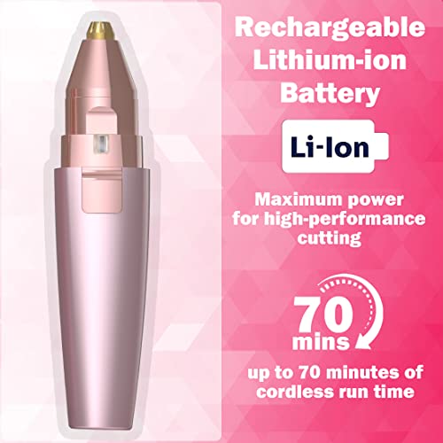 JNATER 2-in-1 Rechargeable Eyebrow Trimmer & Facial Hair Remover with LED