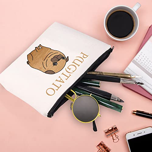 Pugtato Makeup Bag - Funny Pug Lover Gift Zipper Pouch for Travel