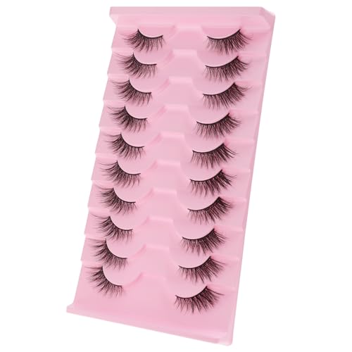 Gjinxi 3D Wispy Half Lashes - Natural Look Faux Mink 10 Pairs