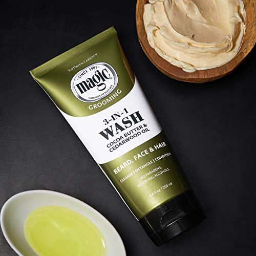 SoftSheen-Carson Magic Beard Wash 3-in-1 Cleanses & Conditions for Face, Beard & Hair - 6.8 Fl Oz Pack of 2