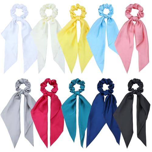 Lawie 10 Pack Satin Hair Ribbons & Scrunchies for Women & Girls