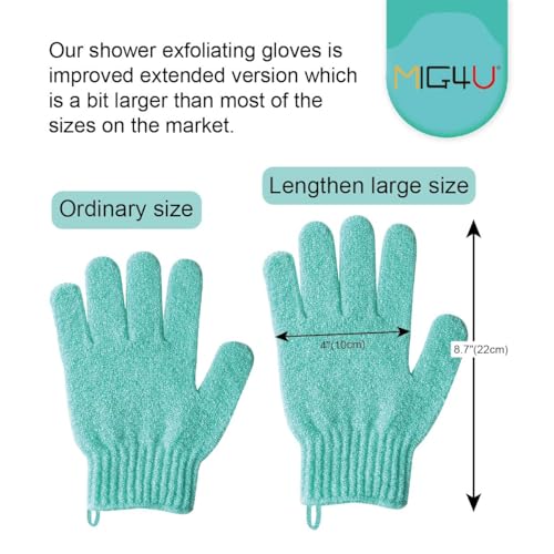MIG4U Exfoliating Shower Scrub Gloves - 5 Count Green