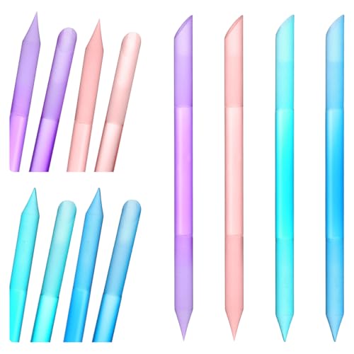 Glass Cuticle Pusher Set of 4 - Reusable Manicure Stick for Nail & Cuticle Care