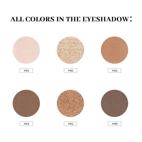 MYSTER ROSEY Mini Eyeshadow Palette - Champagne Gold, 6 Nude Shades