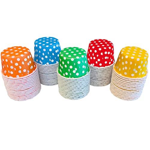 Mini Polka Dot Rainbow Paper Cups - 100 Pack for Treats