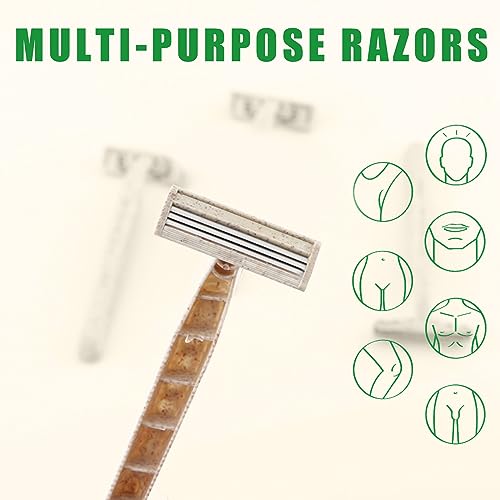 EZ Disposable Razor 50pcs Eco-Friendly 3-Blade Shaving Razors for Men & Women