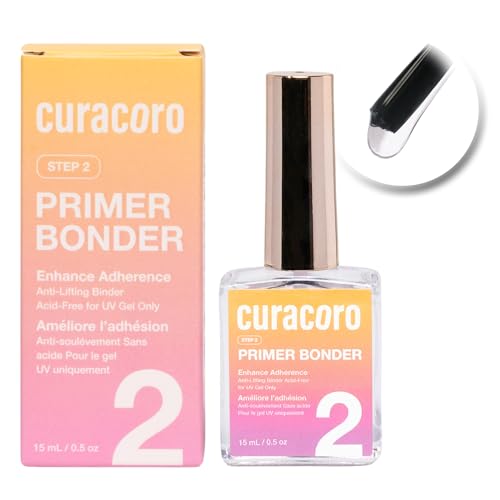 Curacoro Nail Primer Bonder 15ml for Gel & Acrylic Nails - Strong Bond & Long-Lasting