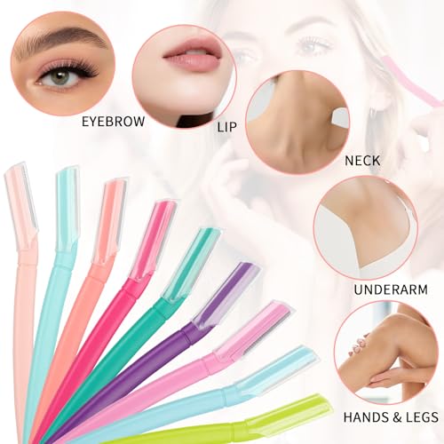 Women's Premium Deep Color Eyebrow Razor for Sensitive Skin - Exfoliating & Safe Hair Removal, Travel Friendly Facial Grooming Tools
