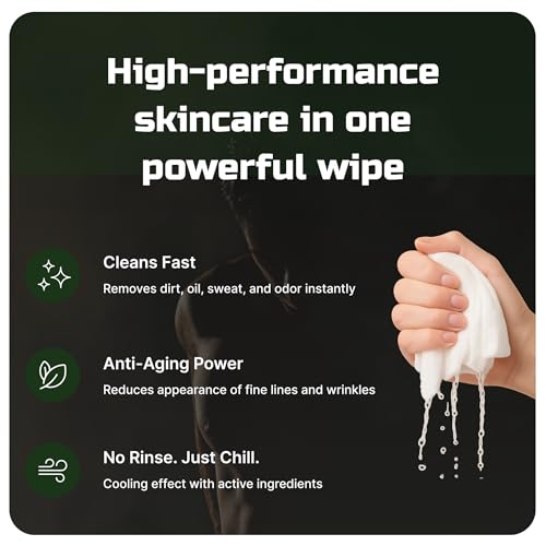 Kawala 5-in-1 Men’s Face Cleansing Wipes – Anti-Aging & Acne-Prone Skin