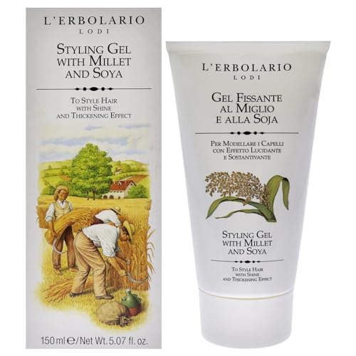 L'Erbolario Millet & Soya Styling Gel - Thickening & Nourishing Hair Gel - 5.07 Oz
