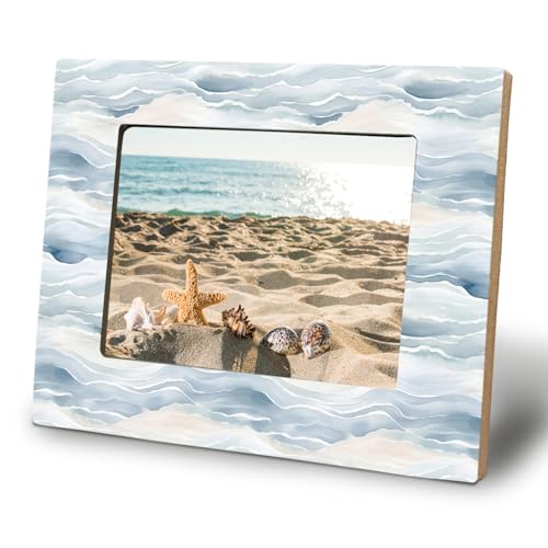 Coastal Blue and White Beach Picture Frame 8x10 - Nautical Decor