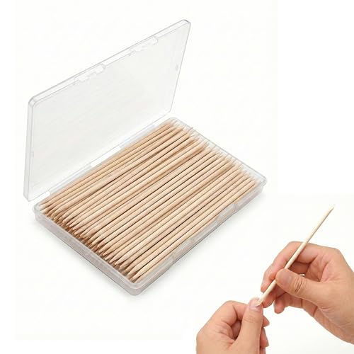 Sun&Beam Nails Wooden Orange Sticks 15cm / 100 pcs - Double-Ended Nail Care & Cuticle Pusher