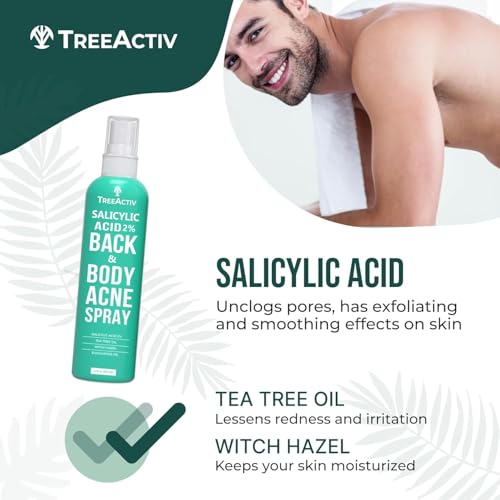 TreeActiv Back Acne Spray with 2% Salicylic Acid & Tea Tree Oil - 4 fl oz