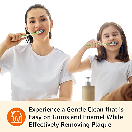 Amazon Basics MultiPro Soft Toothbrushes with Angled Bristles - 4 Count