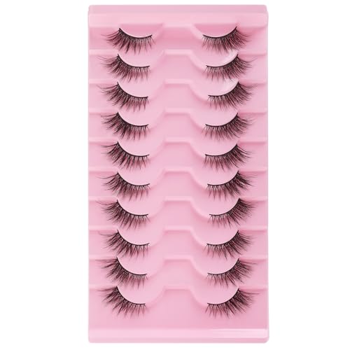 KFHENSOMR Style B Faux Mink Half Eyelashes Natural Fluffy Cat Eye Lashes 7-15mm