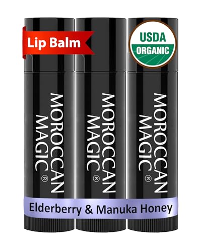 Moroccan Magic Organic Elderberry & Manuka Honey Lip Balm - 3 Pack