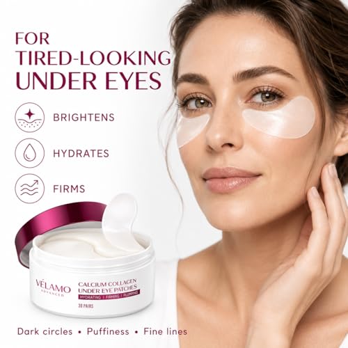 VELAMO ADVANCED Collagen Under Eye Patches for Puffy Eyes & Dark Circles (30 Pairs)