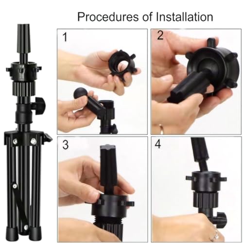 FUTAI Adjustable Wig Stand Tripod for Mannequin Head - Metal Holder