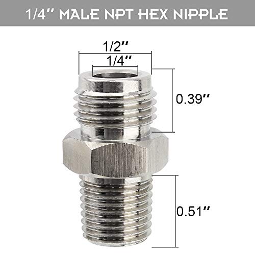 OneBom 1/4'' NPT Ball Lock Post & Hex Nipple Keg Adapter