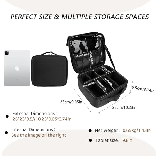 GZCZ Small Travel Makeup Bag - Portable Cosmetic Train Case with Strap