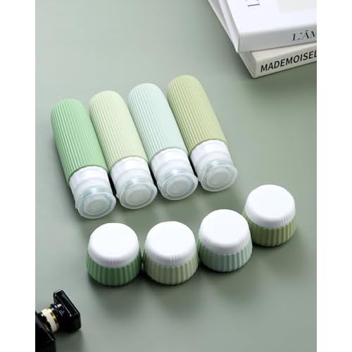 Mrsdry Travel Bottles 8 Pack, TSA Approved 3 oz Travel Containers with Clear Bag, Leak Proof Silicone Squeezable Essentials Jars