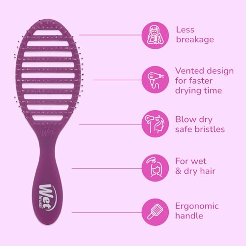 Wet Brush Speed Dry Hair Brush - Vented Design for Faster Drying