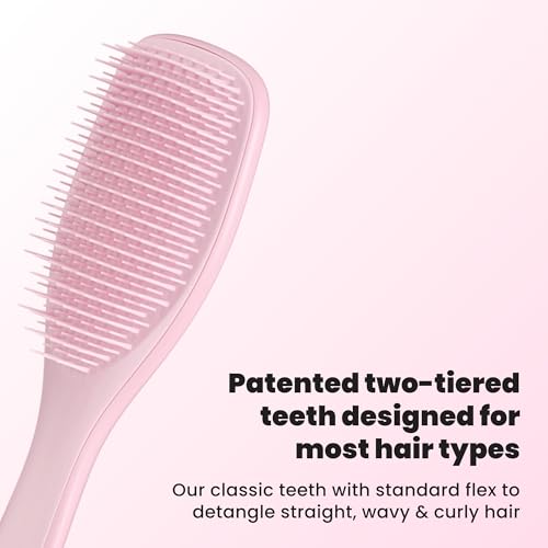 Tangle Teezer Ultimate Detangler Brush for Wet & Dry Hair, Eliminates Knots & Reduces Breakage for Straight to Wavy Hair Types, Millennial Pink