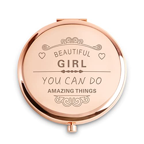 Personalized Gift Compact Mirror for Women Girls - Beautiful Girl…Things - Graduation & Mother's Day Gift, BFF Sister Daughter