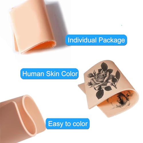 25Pcs 3mm Tattoo Skin Practice Kit with Transfer Paper - Fake Skin & Stencil Sheets
