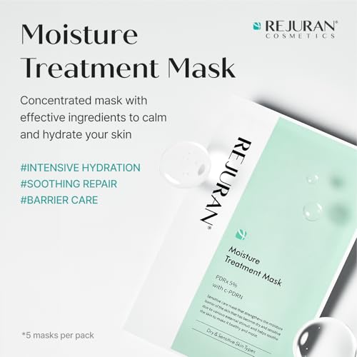 REJURAN Moisture Treatment Mask, c-PDRN® Hydrating (Pack of 5)