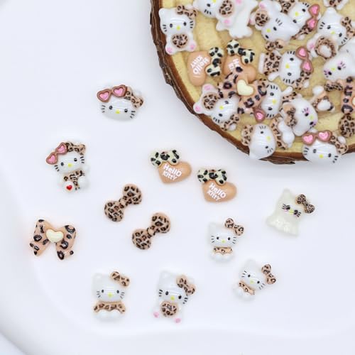 36pcs Kawaii Cat Nail Art Charms - 3D Resin Y2K DIY Accessories