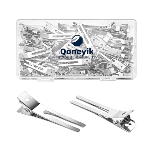 50pcs Double Prong Curl Hair Clips for Styling & Sectioning
