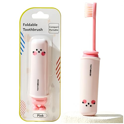 Travel Folding Toothbrush with Cover - Compact & Hygienic Design