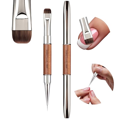 French Tip & 9mm Liner Acrylic Nail Brush with Cleaning Brush