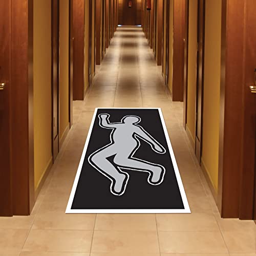 Beistle Crime Scene Body Silhouette Door Cover - 5' x 30" Halloween Decoration