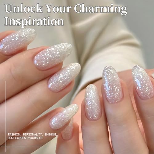 Born Pretty Fluttering Flakes Christmas Silver Glitter Gel Nail Polish - Snowflakes Sparkle
