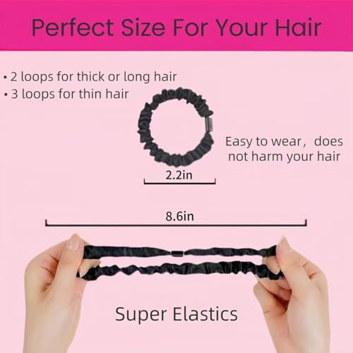 20Pcs Small Satin Hair Ties No Damage for Women Think Thin