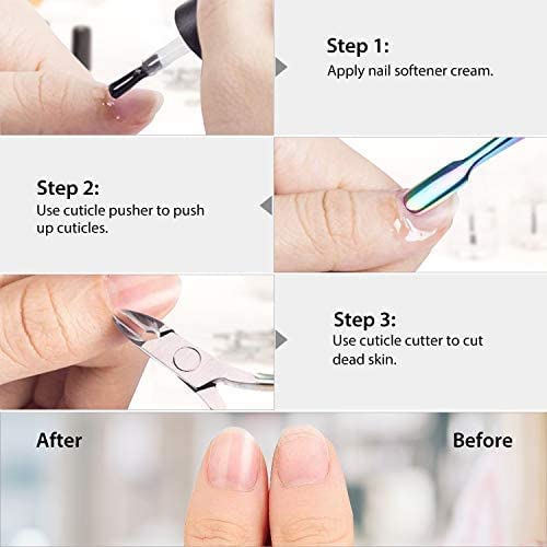 Easkep Professional Stainless Steel Cuticle Trimmer & Pusher Set