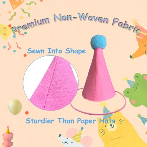 Mini Party Hats and Balloons Set for Stuffed Animals - 12 PCS