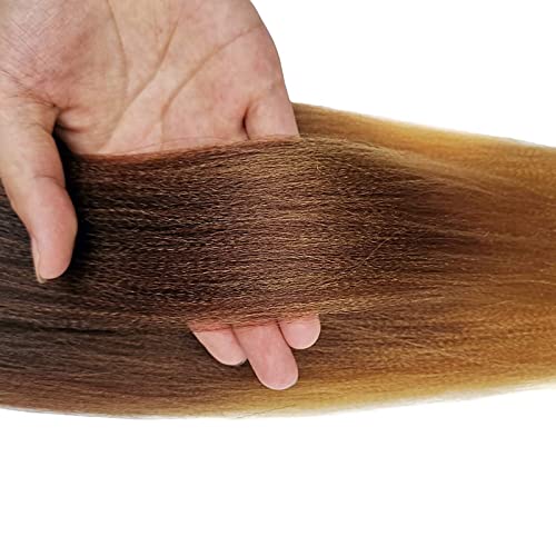Liang Dian 30 Inch Ombre Synthetic Braiding Hair 8 Pack Pre Stretched Crochet Extensions